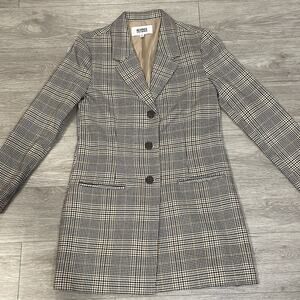 BB Dakota Steve Madden Blazer Womens S Plaid Lined Jacket Office Casual